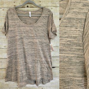 LuLaRoe Classic T XL - Tan & Black Micro Stripes